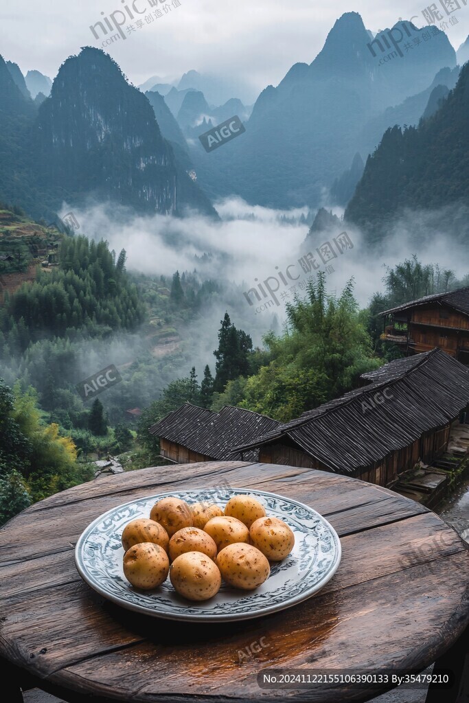 山中晨炊