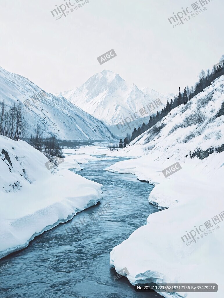 雪山河流風(fēng)景
