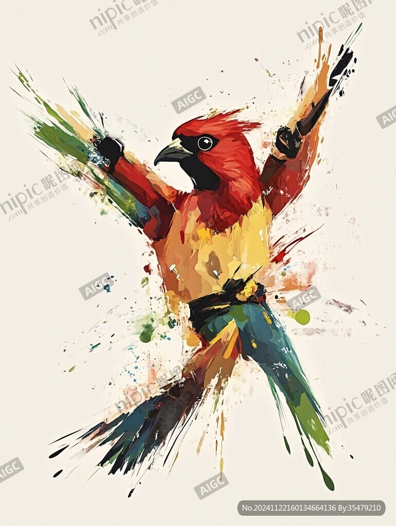 彩色鸚鵡插畫
