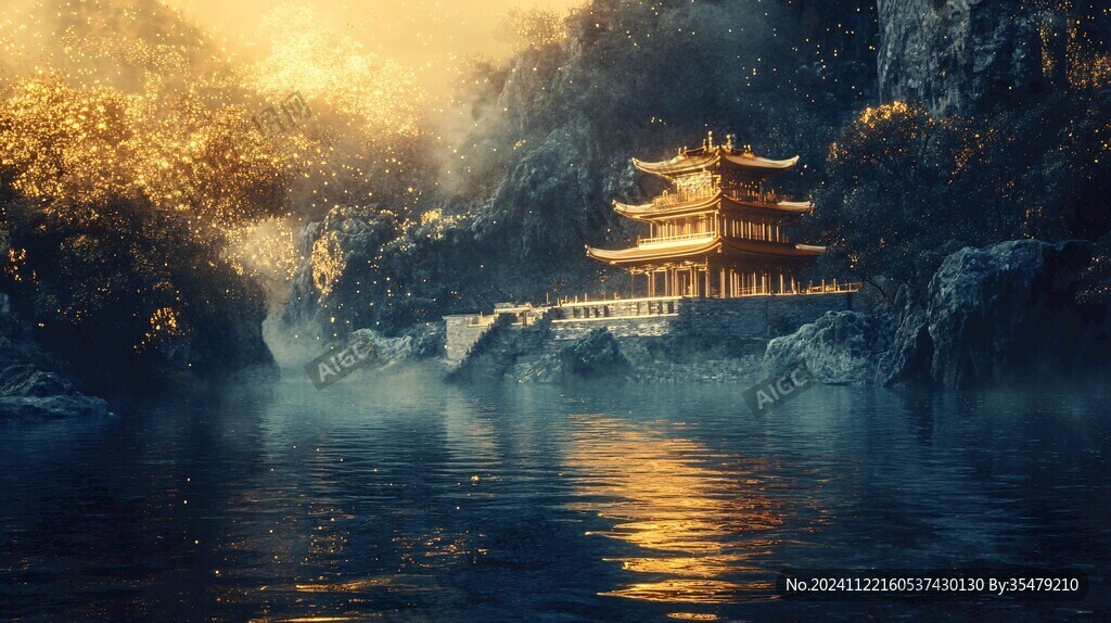 山水樓閣雅致意境風(fēng)