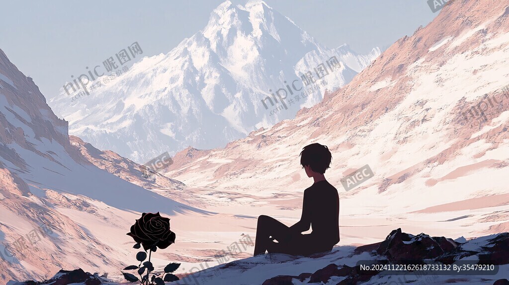 一個人看雪山