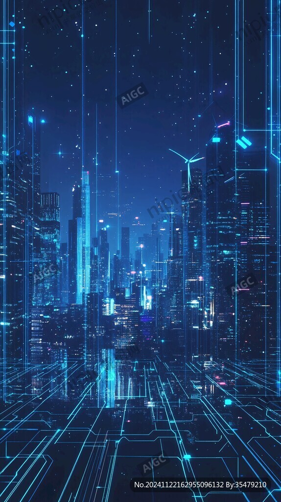 5g科技線條城市