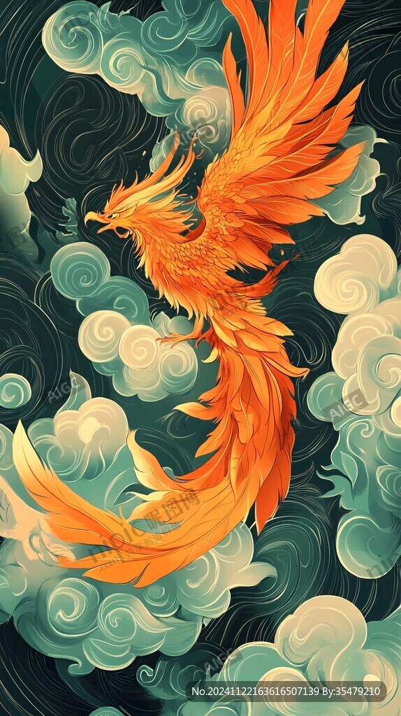 鳳凰朱雀插畫