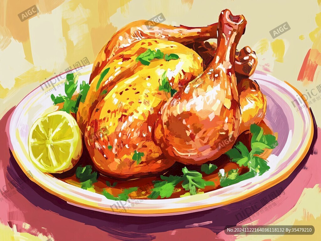 蔥油雞插畫