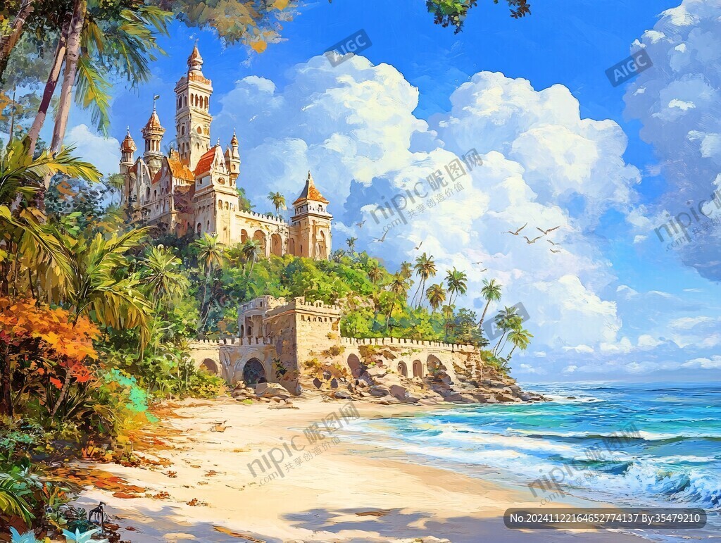 海邊城堡美景
