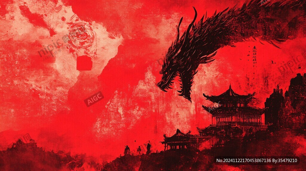 龍年橫版插畫