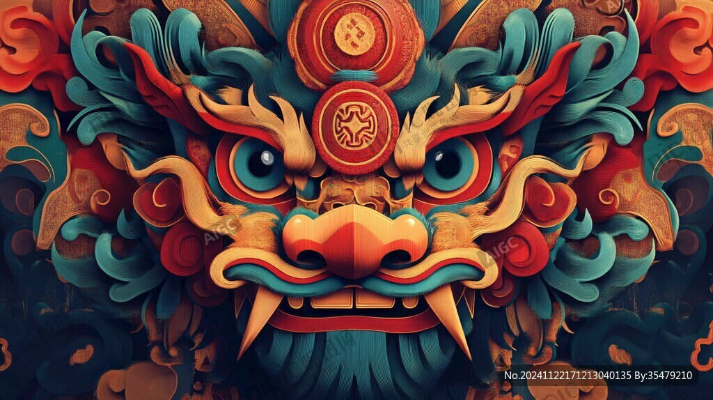 醒獅包裝插畫