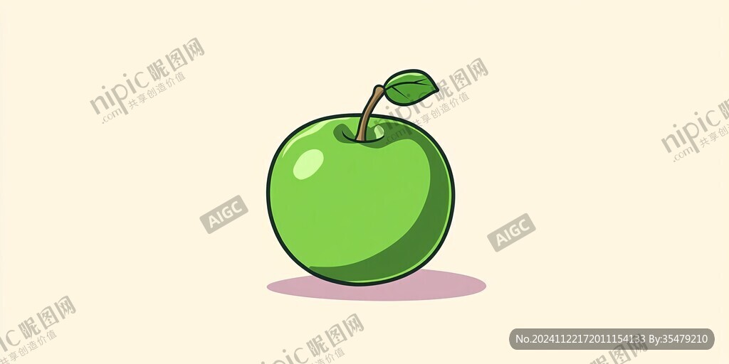 綠色蘋果插畫