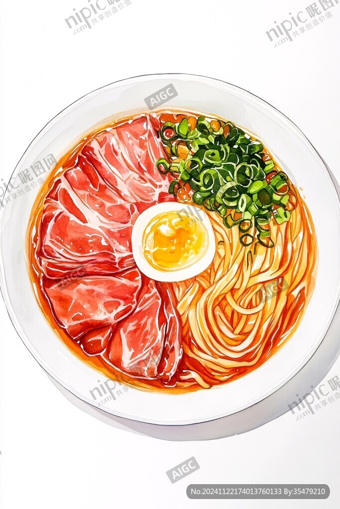 冷面實(shí)物插畫(huà)