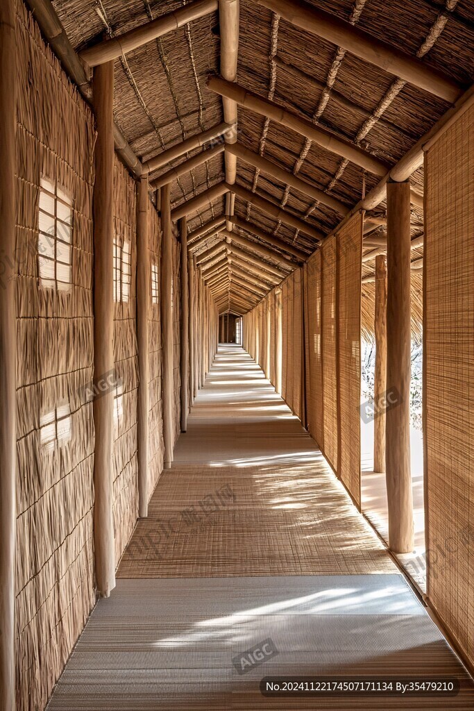 展覽館竹編過道