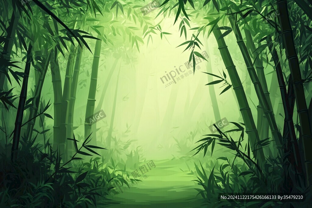 竹林背景插畫(huà)