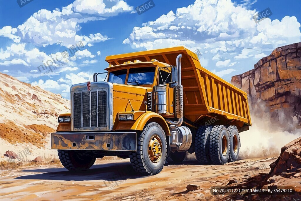 翻斗車插畫
