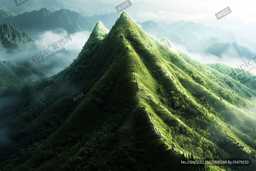 綠色山嶺風景圖