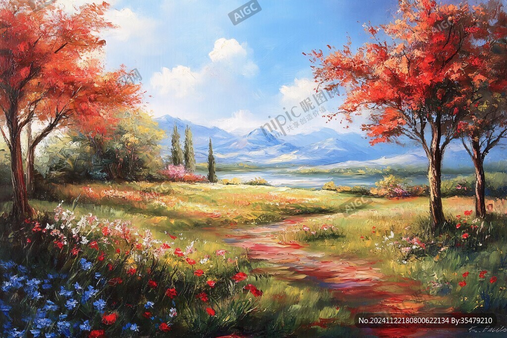 唯美風景油畫