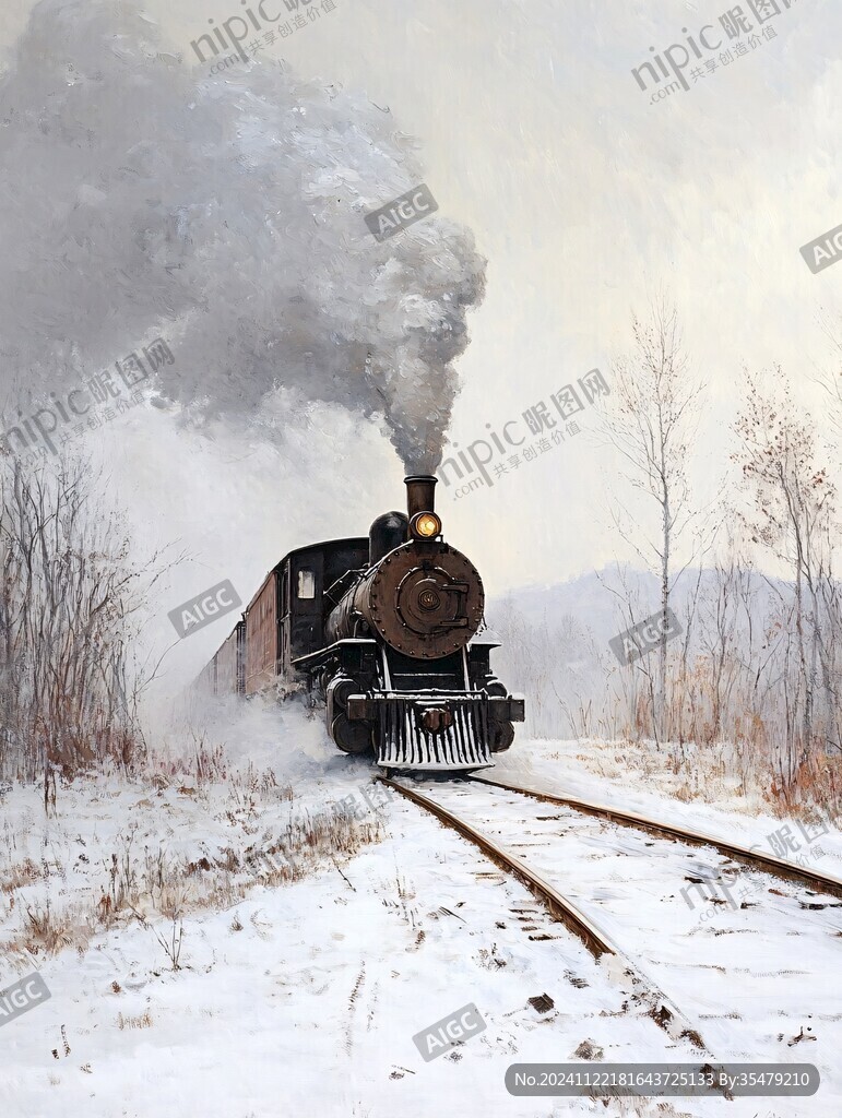 雪中蒸汽火車