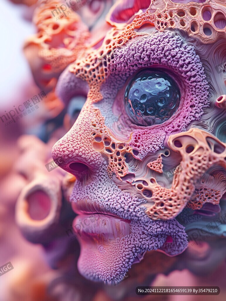 扭曲人像插畫