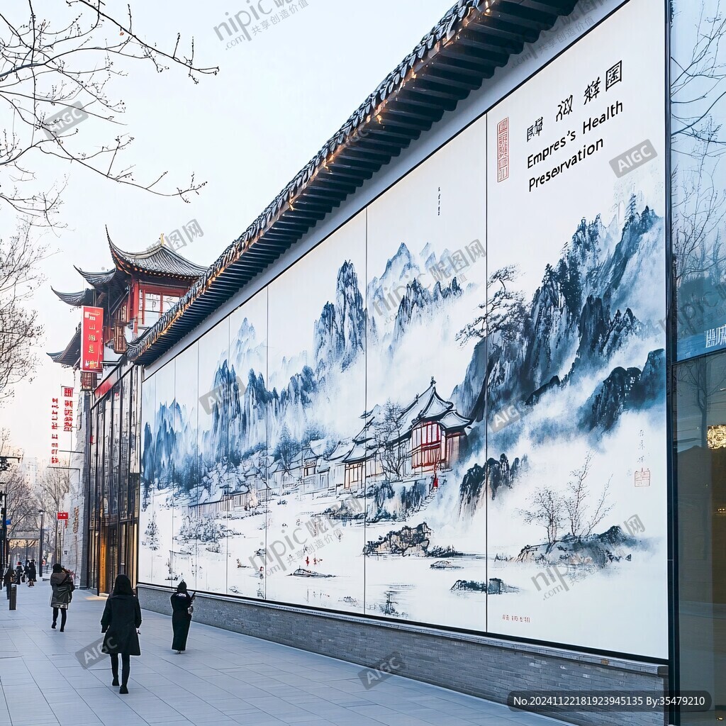 網紅文化墻古建筑宣傳