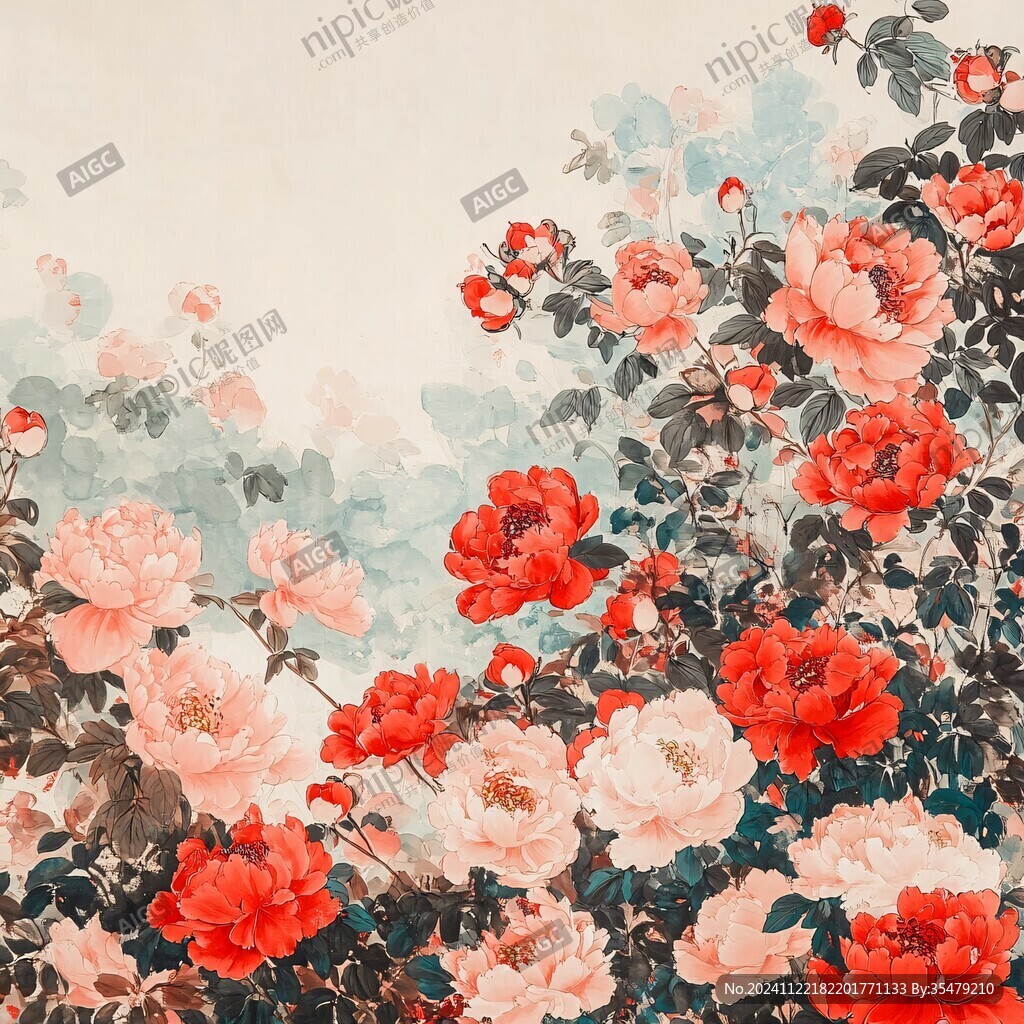 工筆茶花