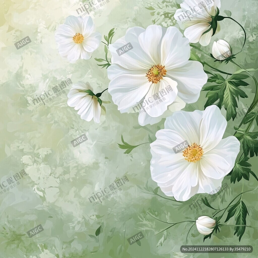 銀蓮花插畫