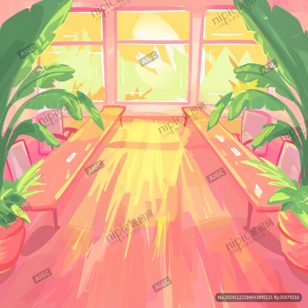 窗臺插畫