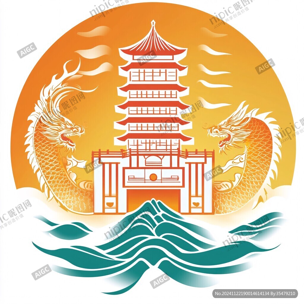 寶光塔地標(biāo)插畫