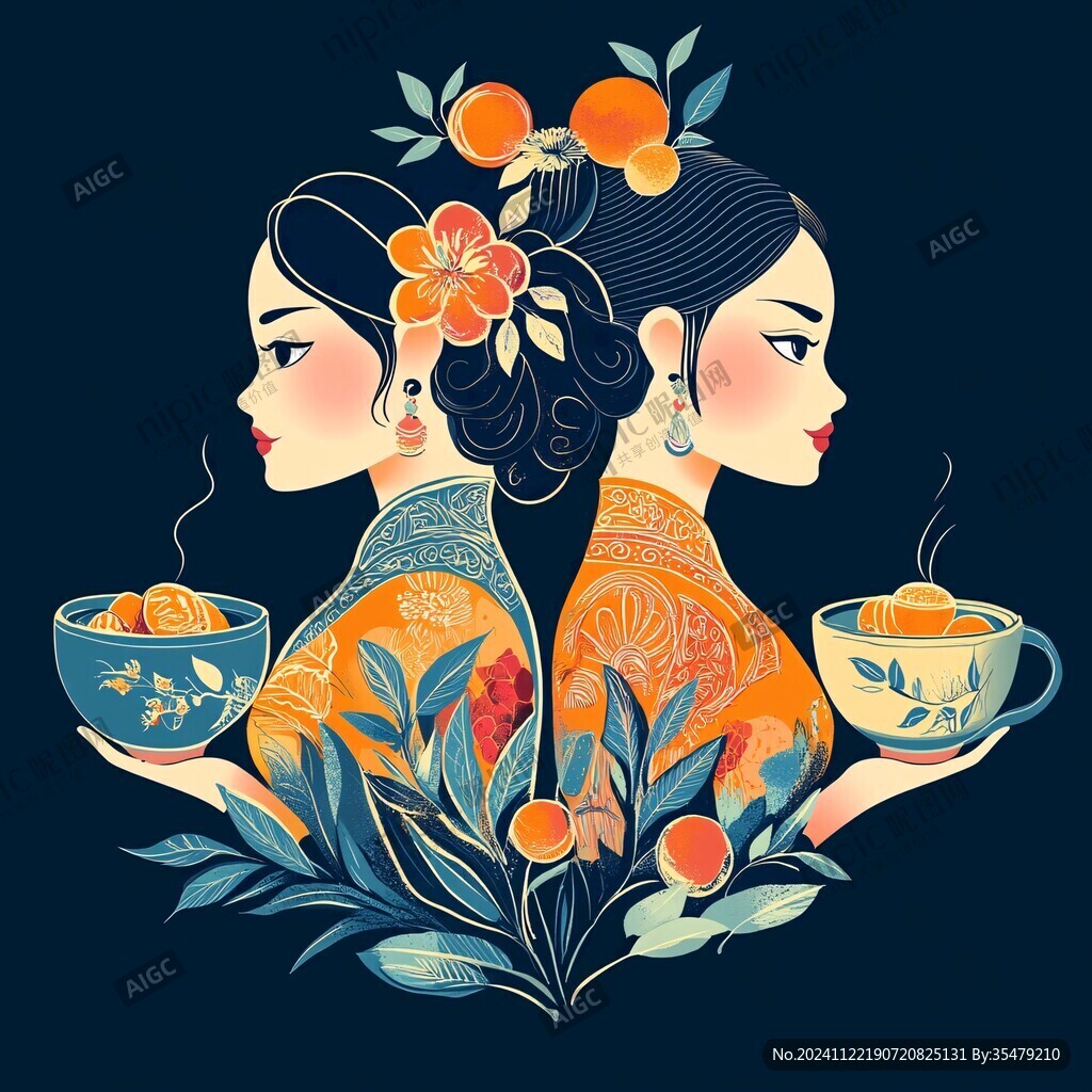 茶女插畫