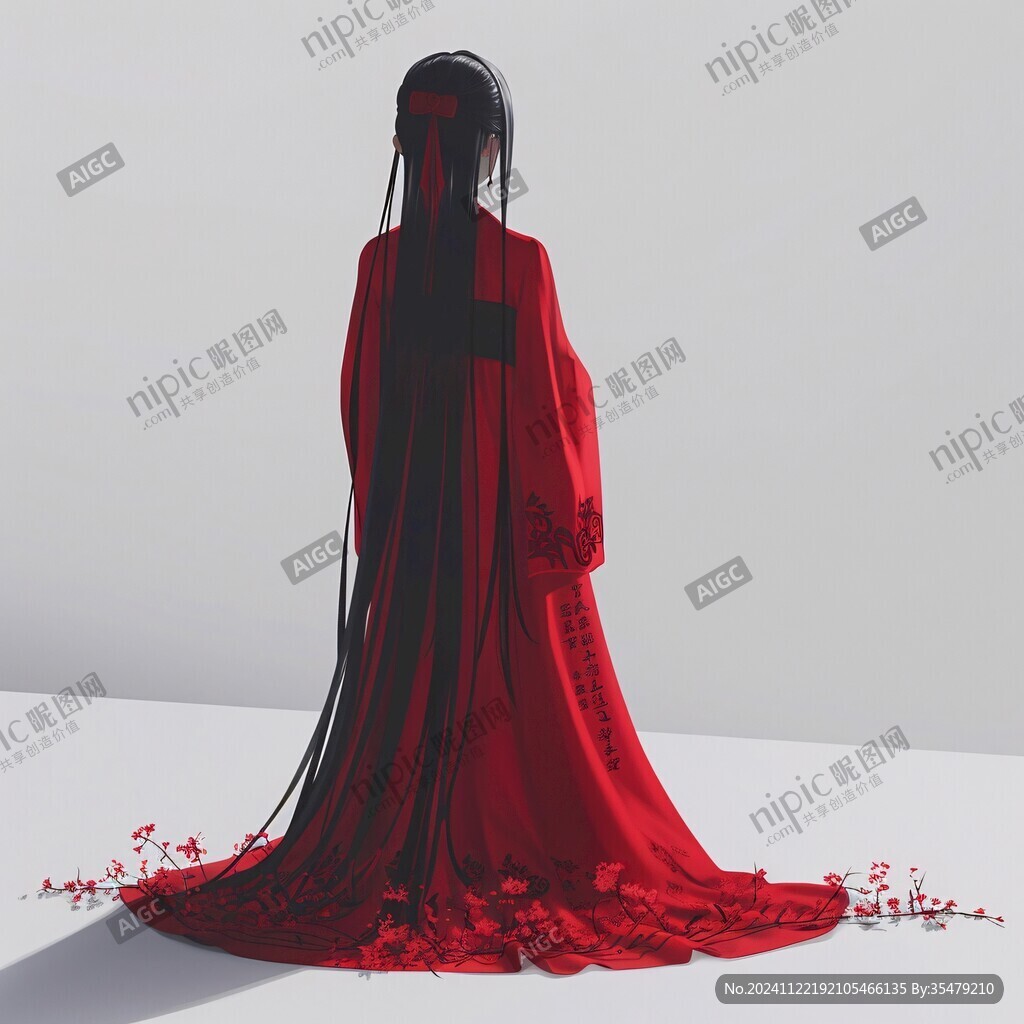 紅衣少女設計古風