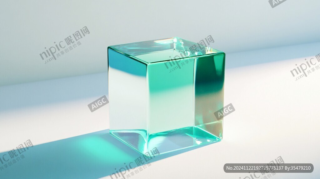 3d玻璃立方體