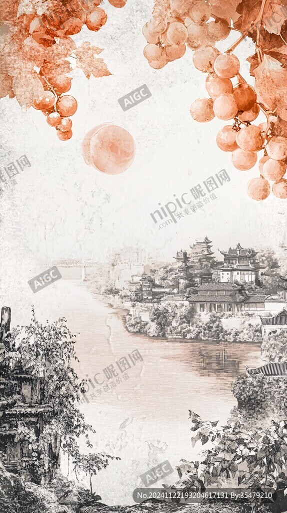 烏鎮(zhèn)插畫烏鎮(zhèn)紅色
