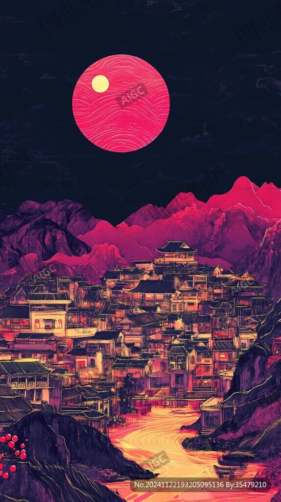 涼山建筑插畫