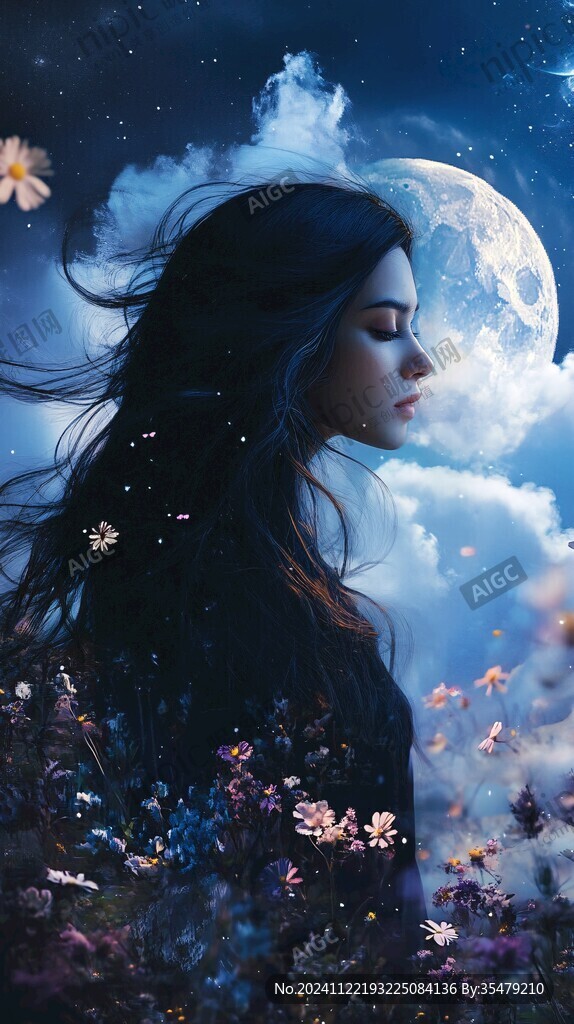 藍月夜夢幻唯美奇幻