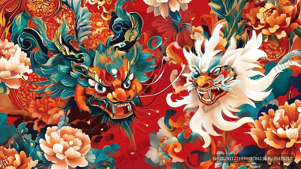 醒獅包裝插畫