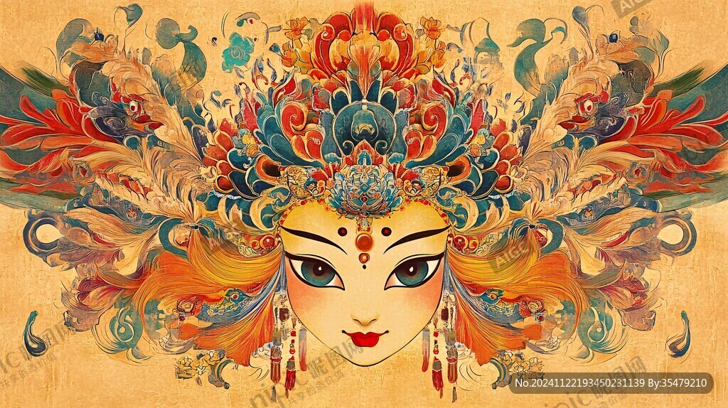 京劇花旦插畫