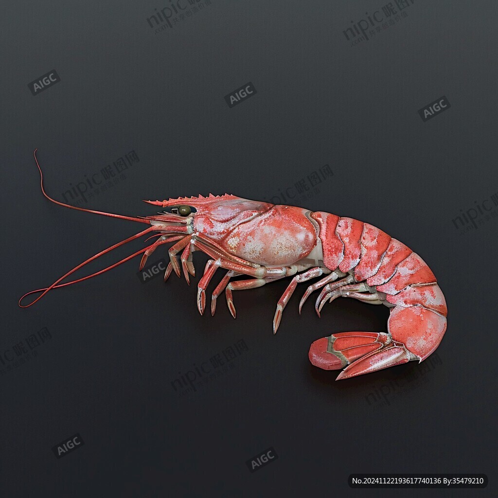 卡通小龍蝦寫實(shí)海鮮