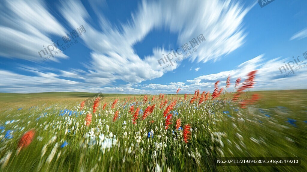 寬幅藍天花海