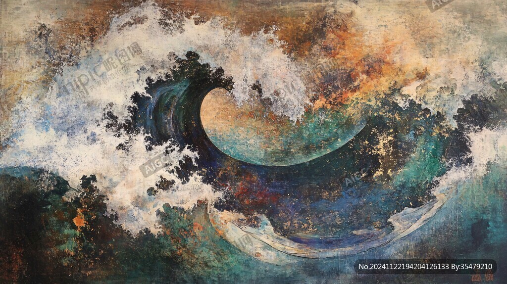 海浪美術繪畫