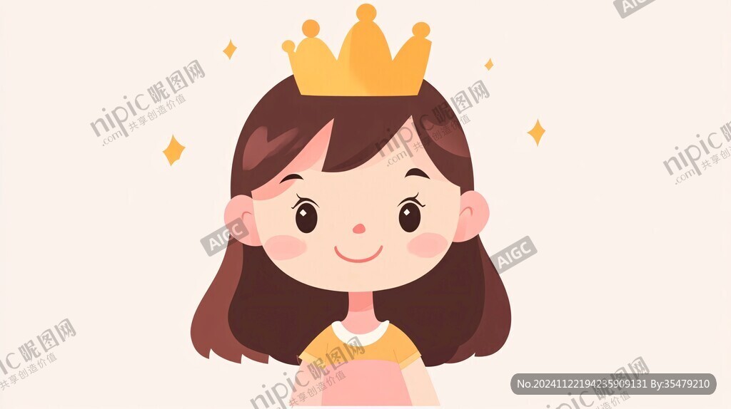 戴皇冠的女人插畫