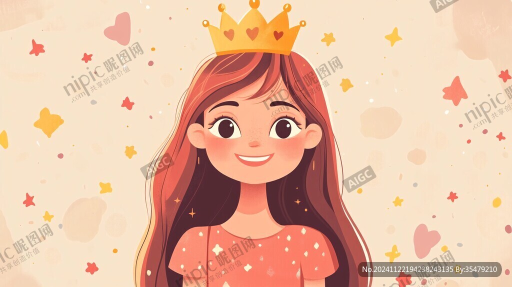 戴皇冠的女人插畫