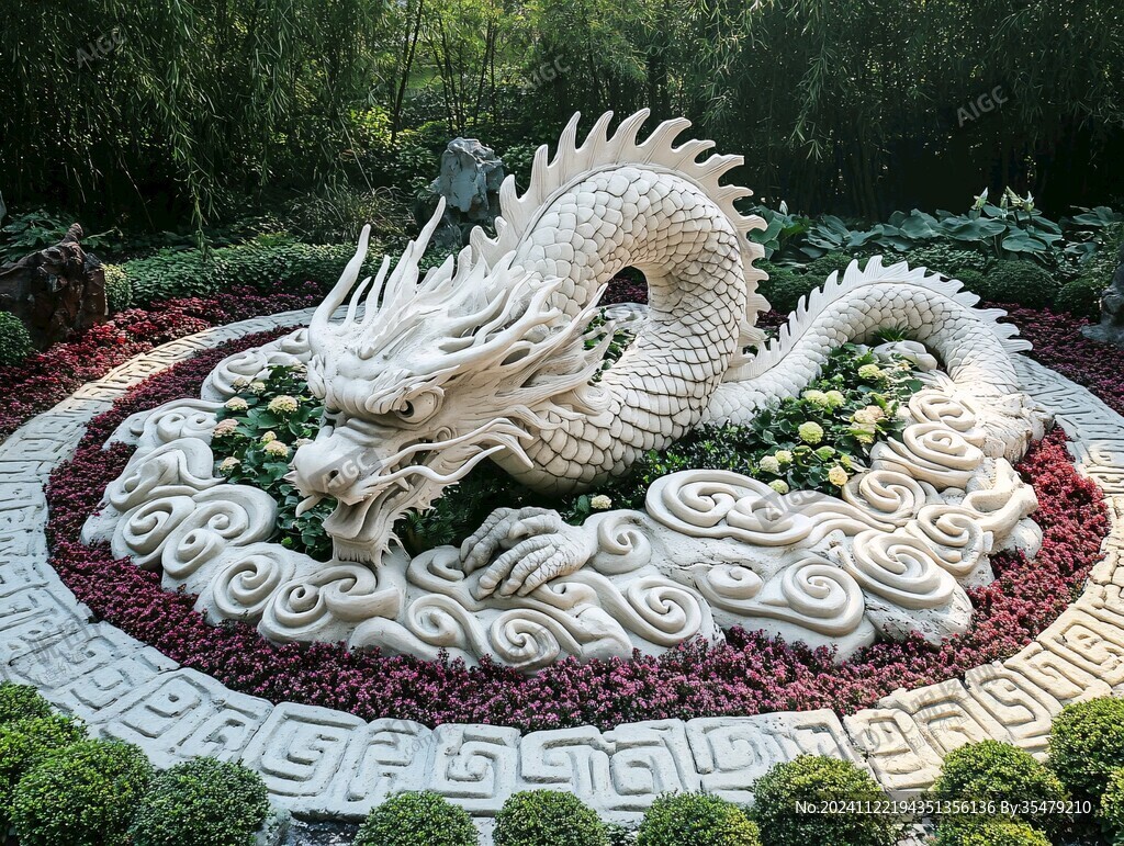 菊花展上的龍造型