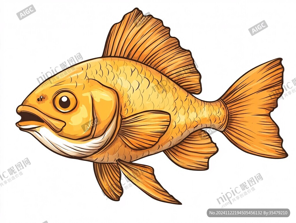 手繪鯉魚卡通元素
