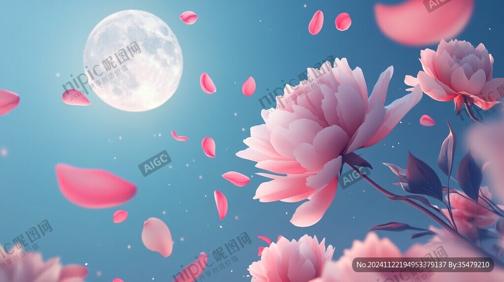 花好月圓包裝插畫