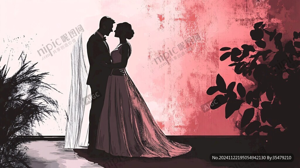 結(jié)婚照插畫