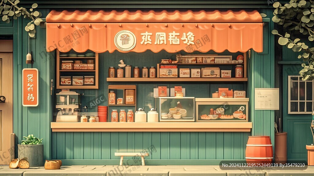 炒貨店插畫