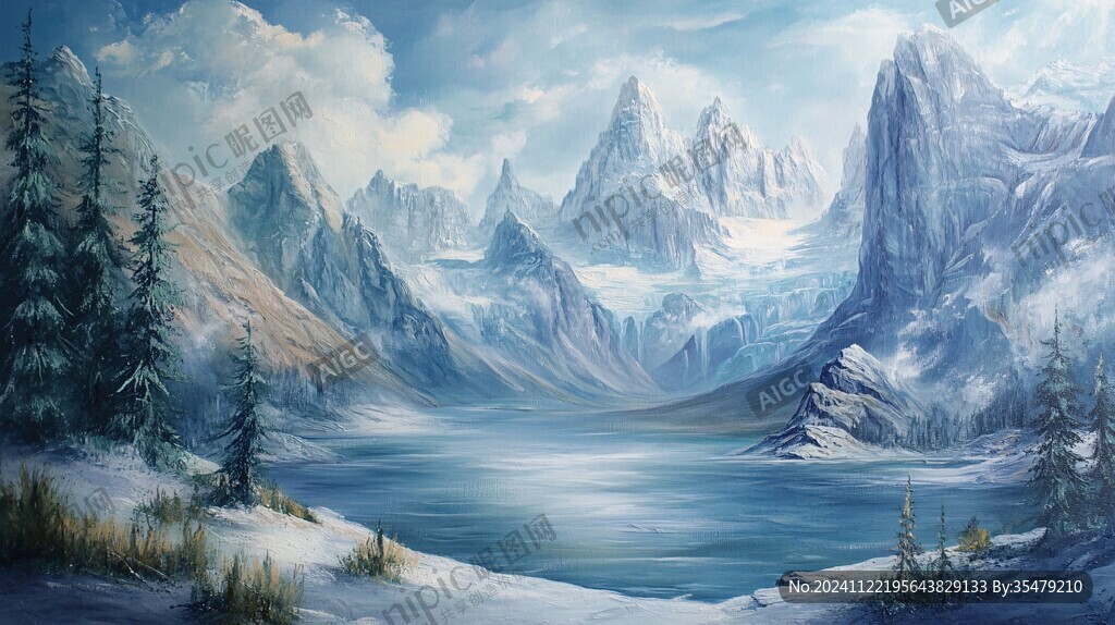雪山原畫