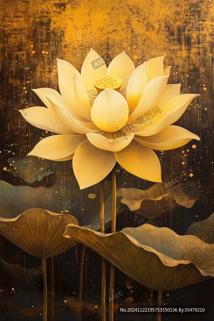 金色藝術(shù)荷花