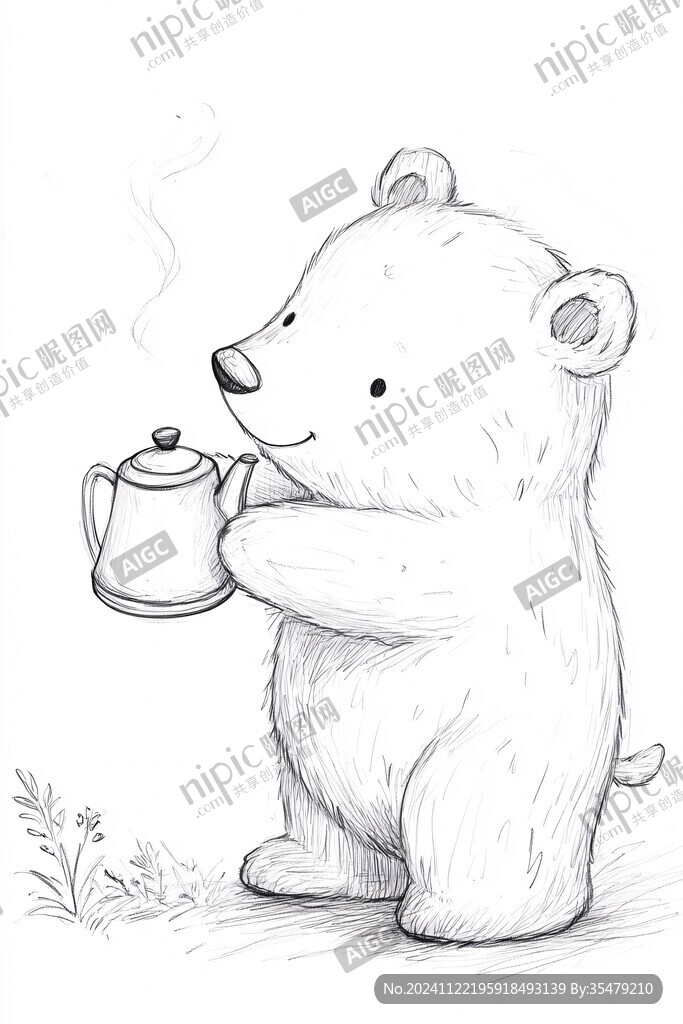 小熊線稿