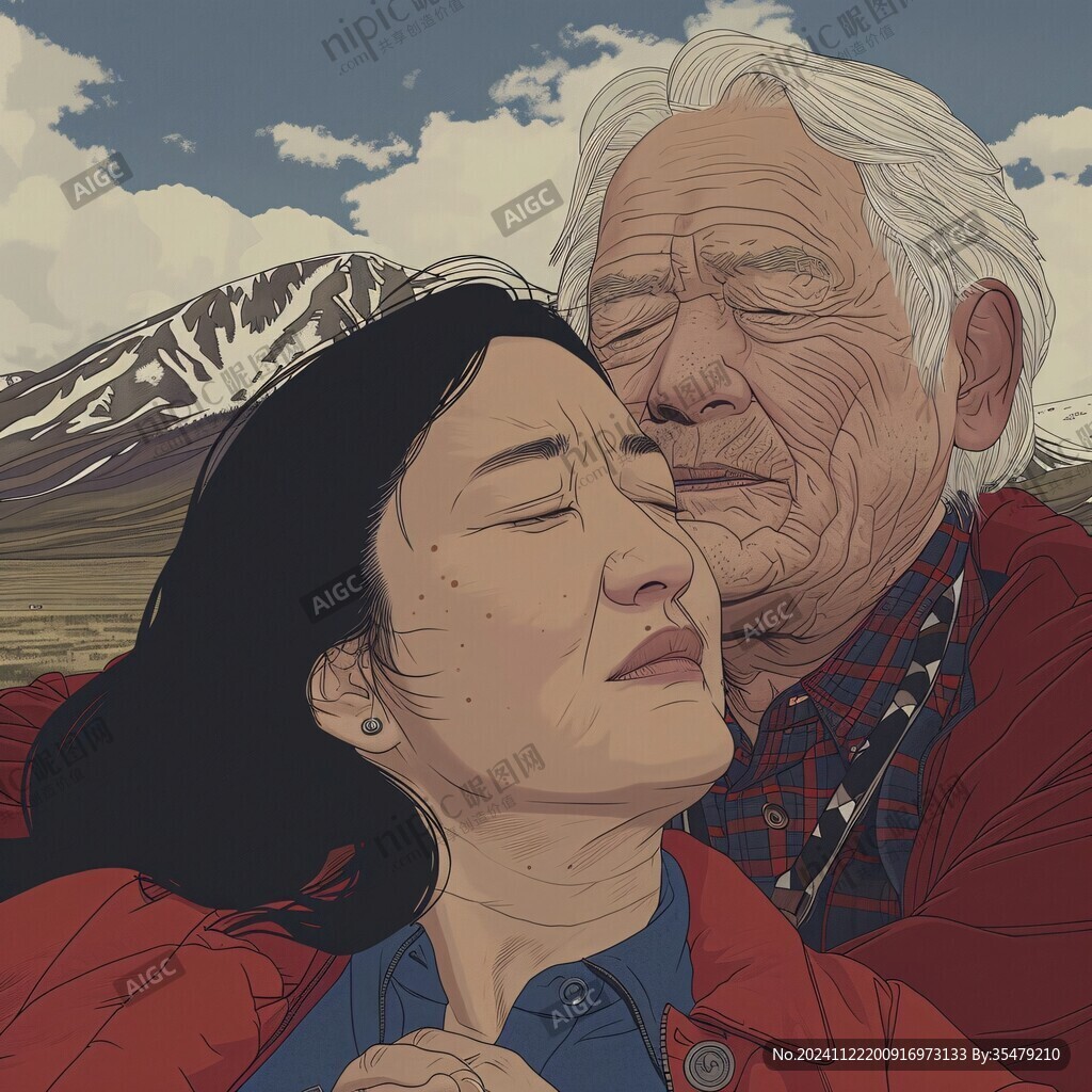 塔塔爾族人物情侶插畫