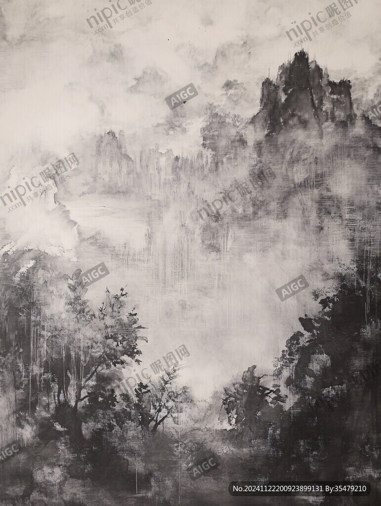 霧霾山水畫