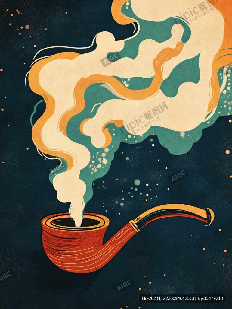 潮牌煙霧插畫