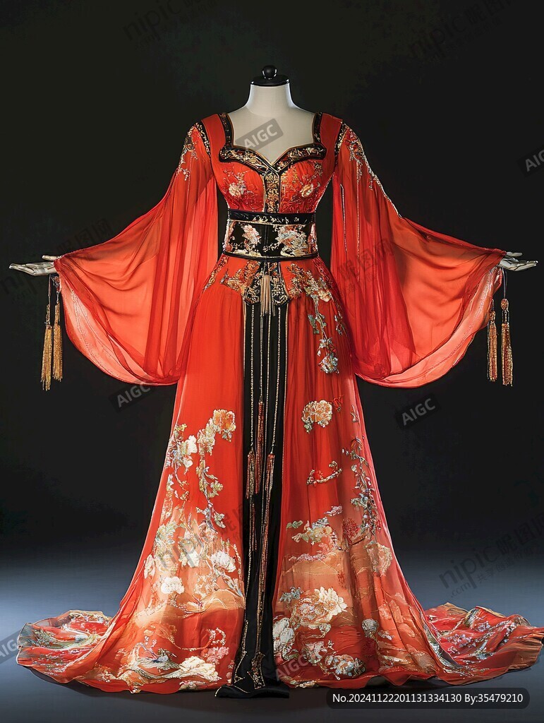 紅色古代漢服